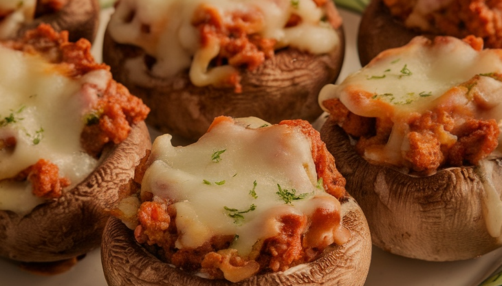 Sausage and Cheese Stuffed Mushrooms