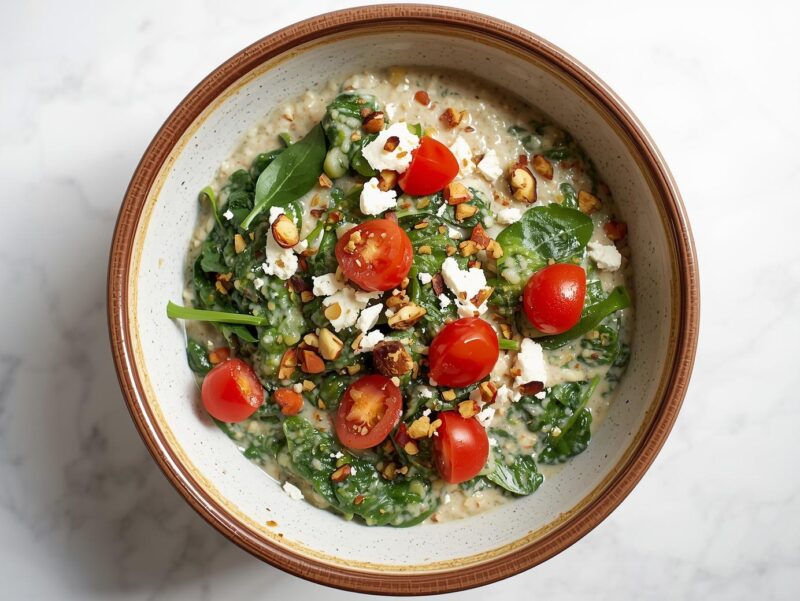 Spinach and Feta Overnight Oats
