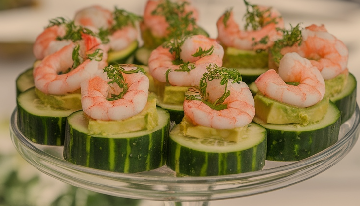 Tasty Shrimp and Avocado Cucumber Bites