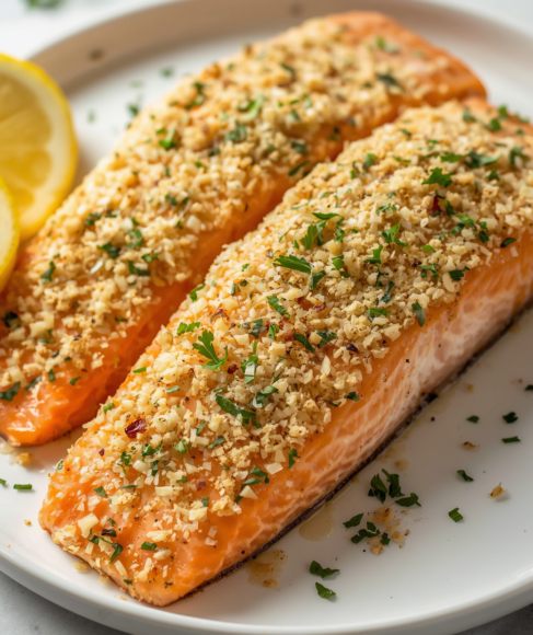 Garlic Parmesan Crusted Salmon