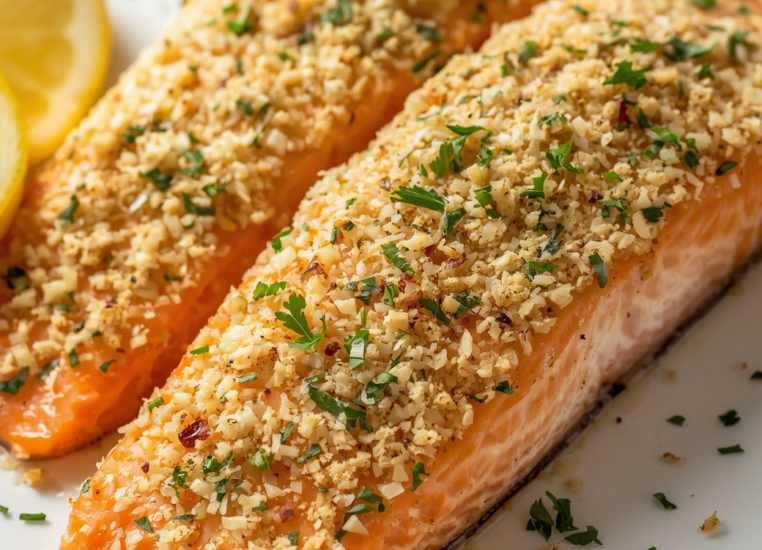 Garlic Parmesan Crusted Salmon