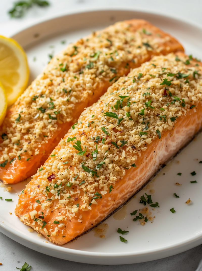 Garlic Parmesan Crusted Salmon