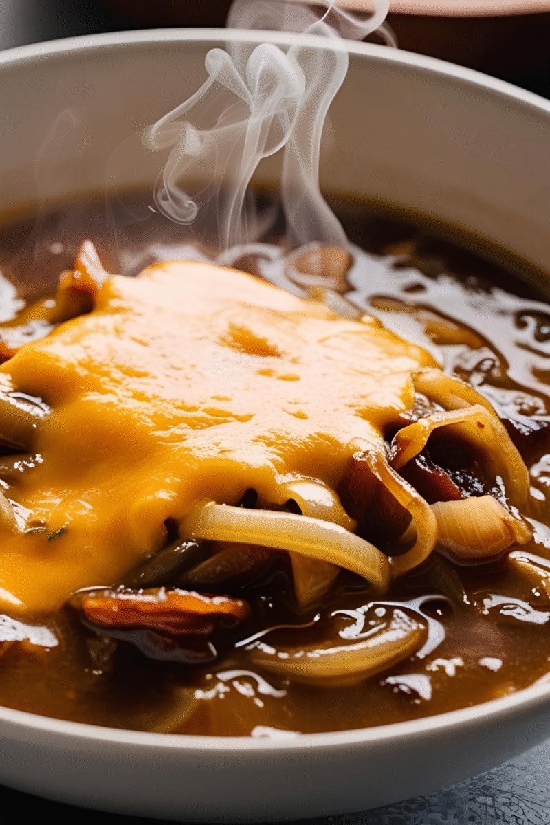 French Onion Soup with Melty Cheese