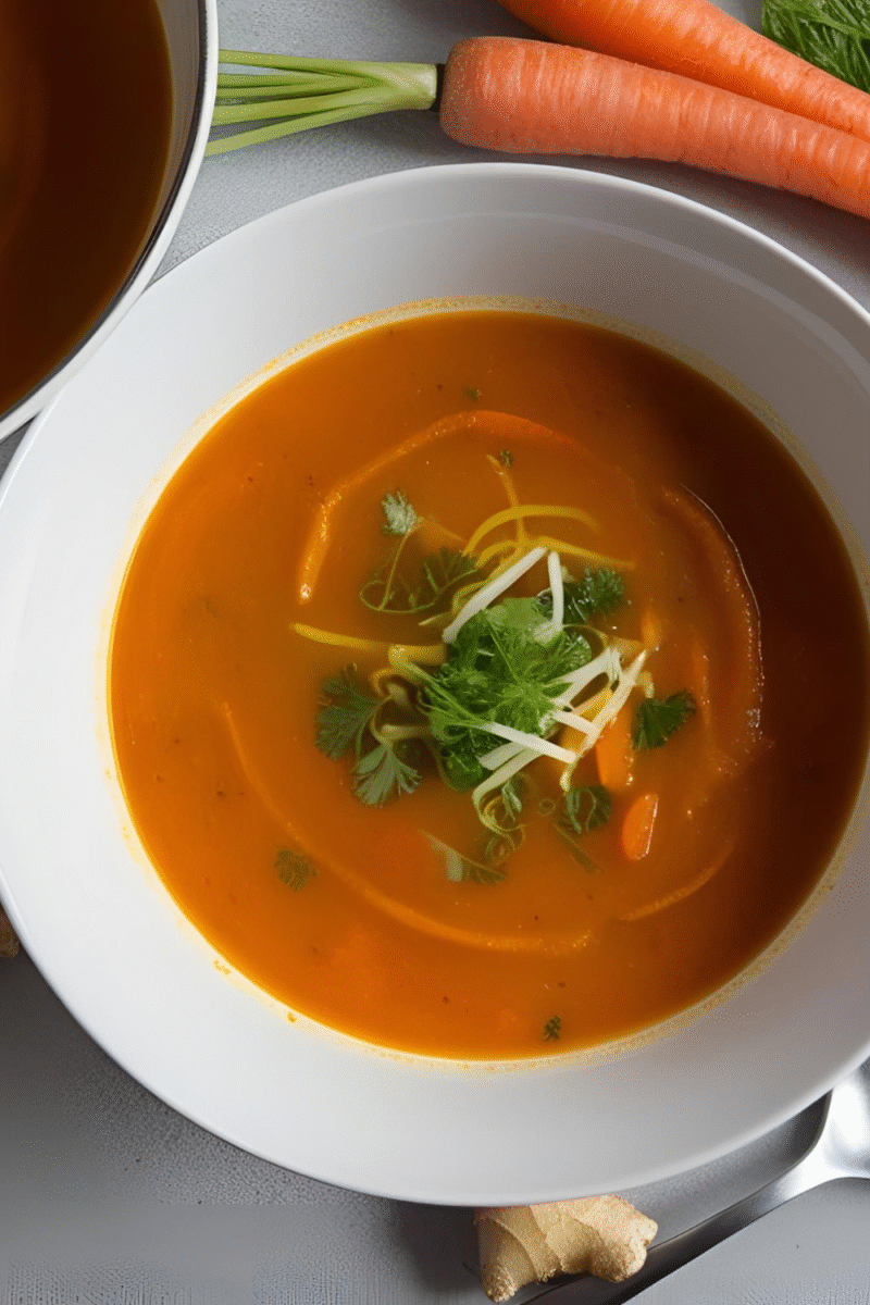 Spicy Ginger Carrot Soup for Warmth