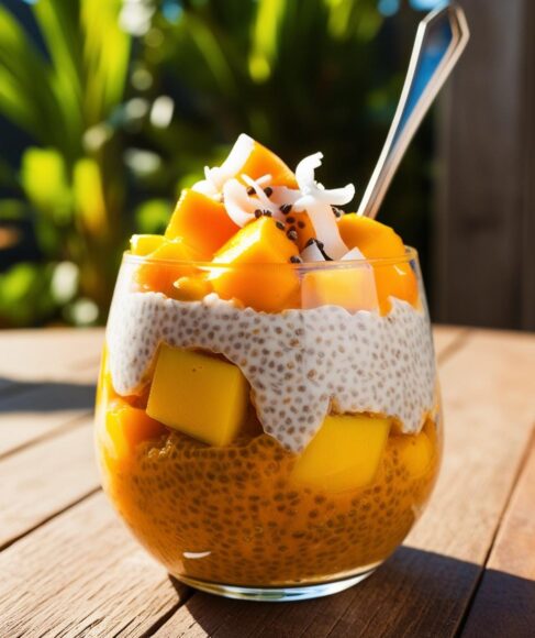 Tropical Mango Coconut Chia Pudding