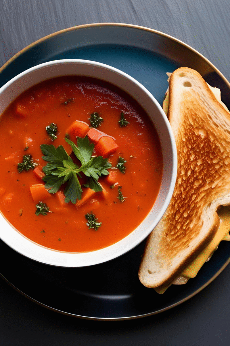 Tomato Soup with Grilled Cheese