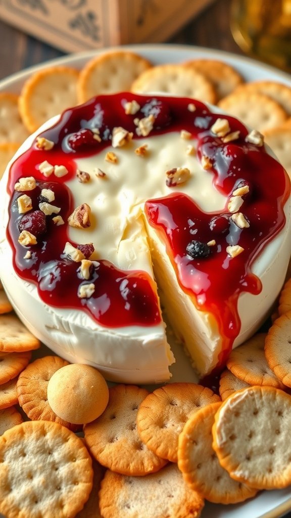 Baked Brie with Jam and Nuts