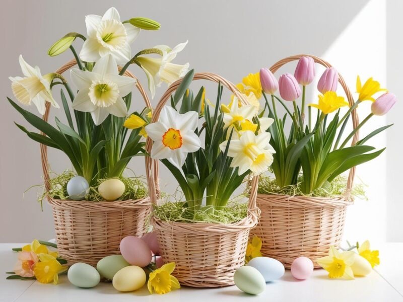 Blooming Easter Basket Arrangements