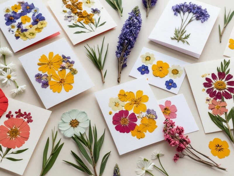 Handcrafted Pressed Flower Easter Cards