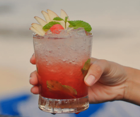 Raspberry Mojito Mocktail