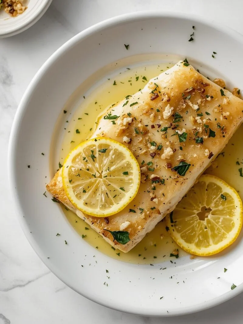 Buttery Lemon Garlic Baked Cod