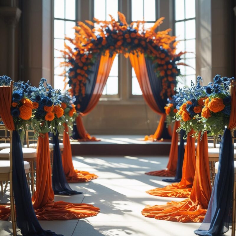 Burnt Orange and Navy