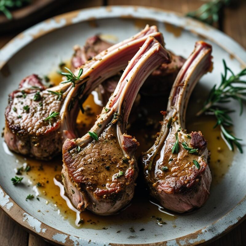 Herb-Crusted Lamb Chops with Tallow