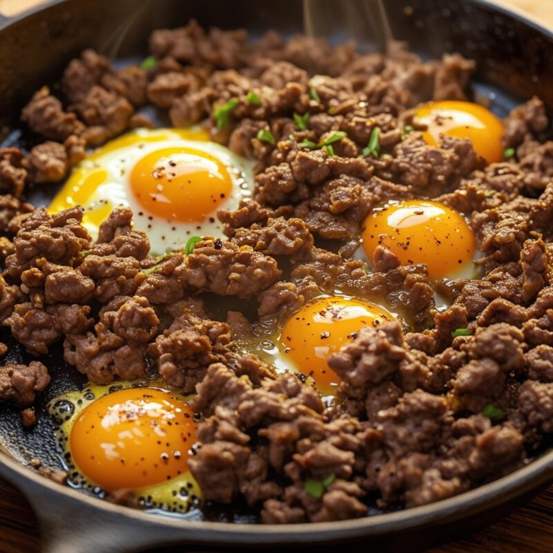 Savory Ground Beef and Egg Breakfast Scramble