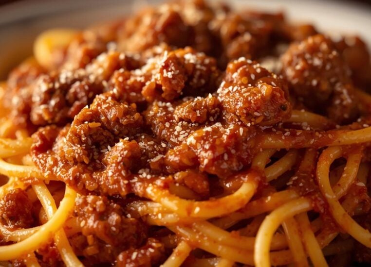 Classic Spaghetti with Ground Sausage Sauce