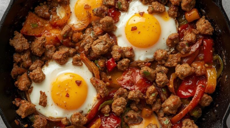 Ground Sausage Breakfast-for-Dinner Skillet