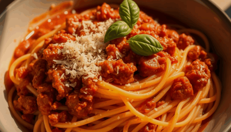 Classic Spaghetti with Ground Sausage Sauce