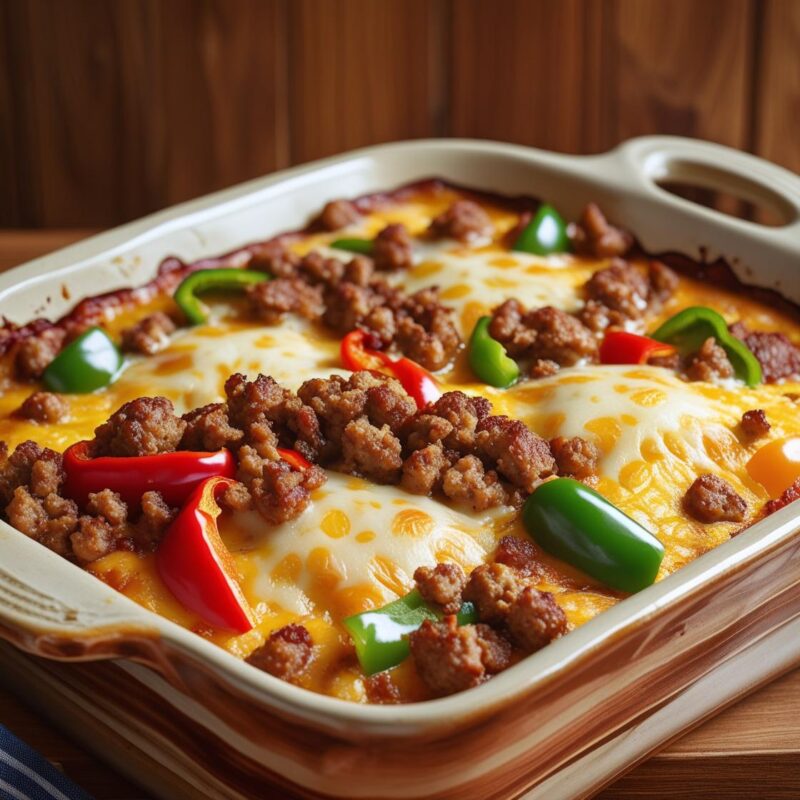 Spicy Southwest Sausage Breakfast Casserole