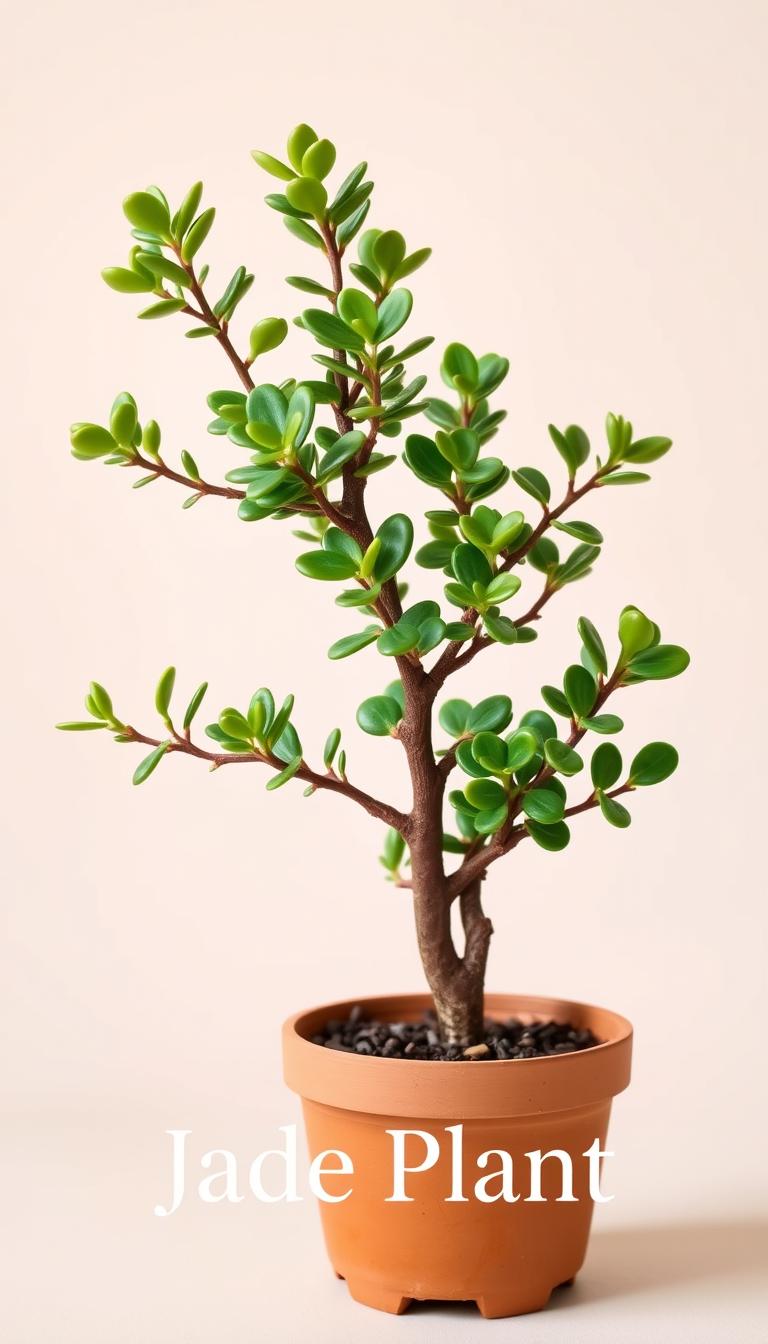 Jade Plant with thick, oval-shaped glossy green leaves - perfect for indoor plant beginners Jade Plant with thick, oval-shaped glossy green leaves - perfect for indoor plant beginners