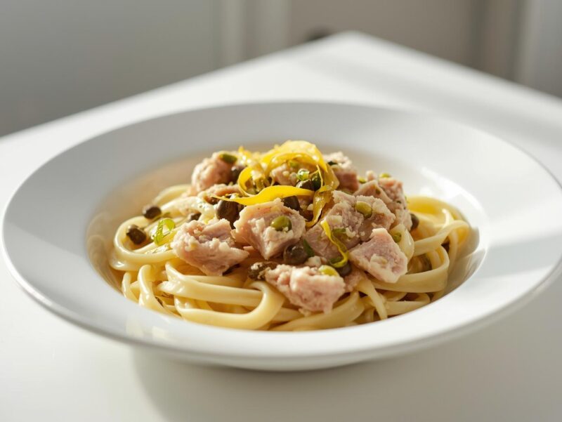 Lemon Caper Tuna Pasta