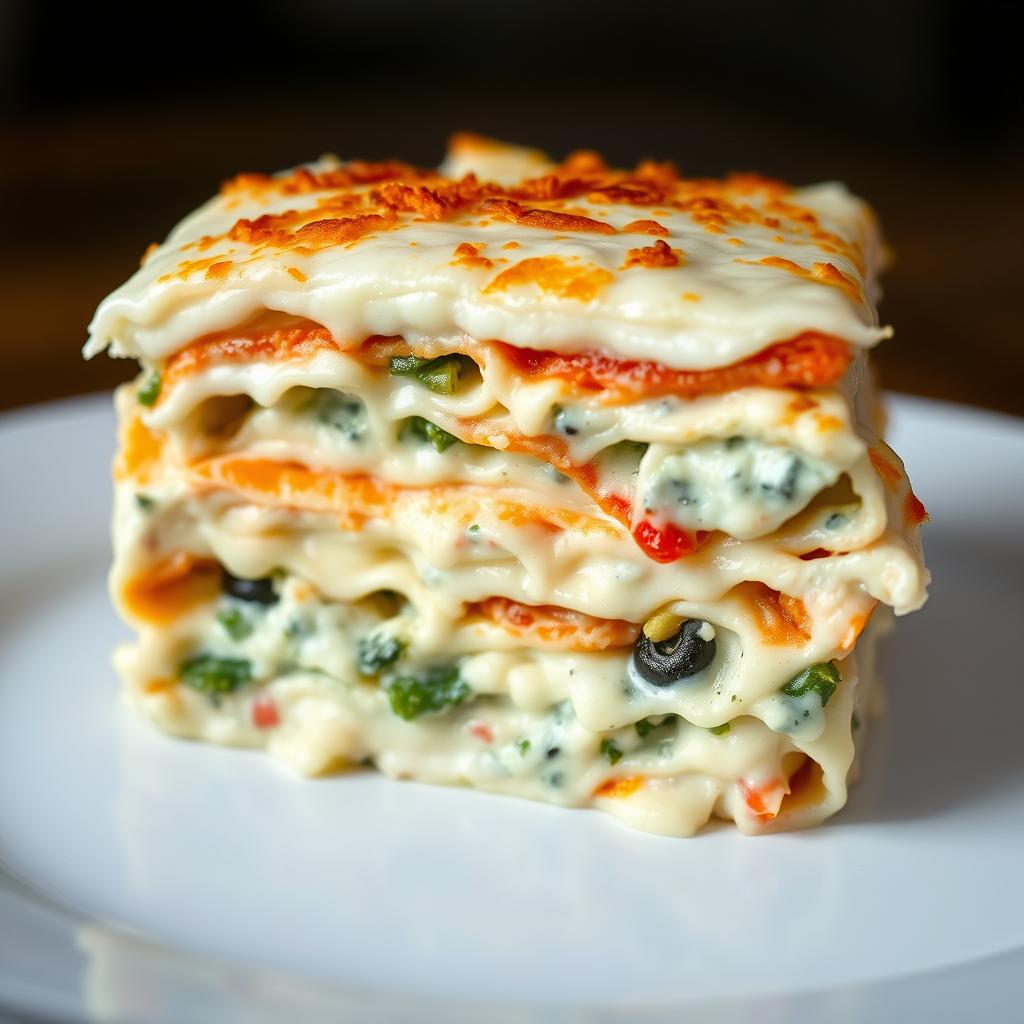White sauce vegetarian lasagna with bechamel White sauce vegetarian lasagna with bechamel