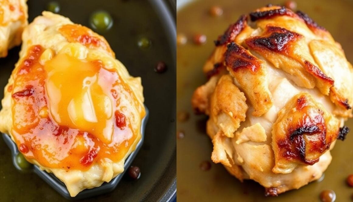 Comparison of properly cooked vs overcooked chicken bites