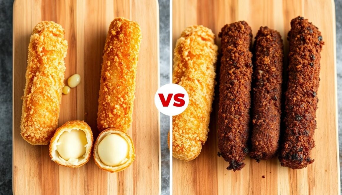 Comparison of properly made vs common mistakes in mozzarella sticks