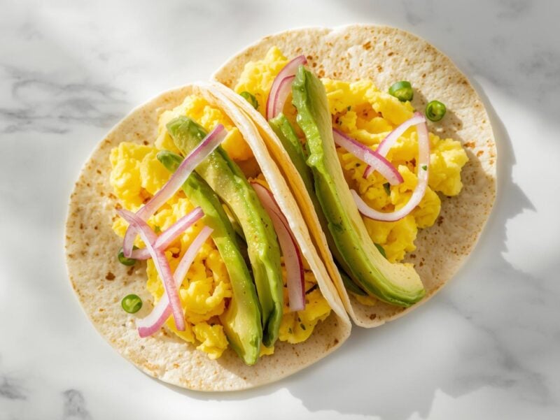 Easy Egg and Avocado Breakfast Tacos