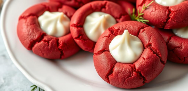 Red Velvet Thumbprint Cookies