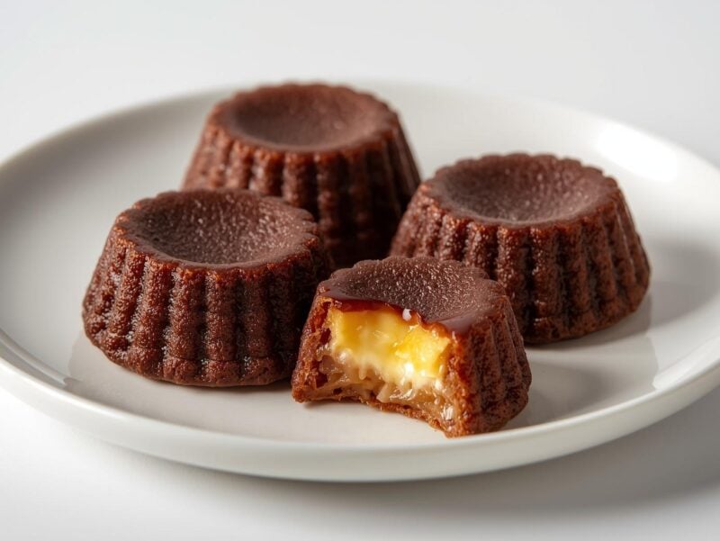 Canelés de Bordeaux with dark caramelized exterior and custardy interior