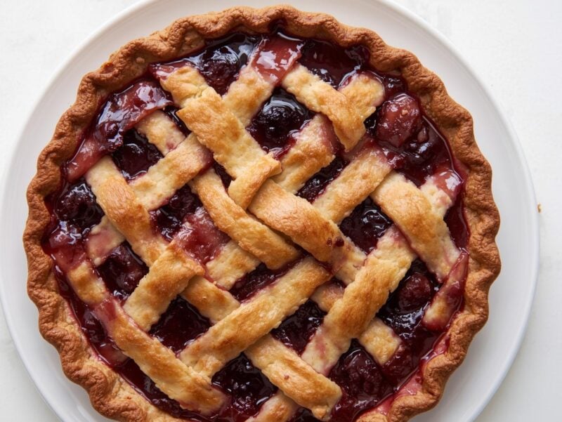 Classic cherry pie with lattice top and cherry filling for 25 Pie Recipes for Every Occasion