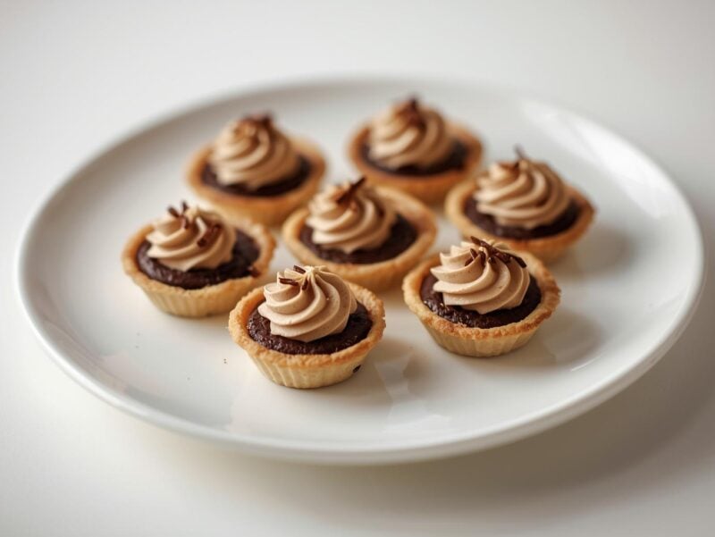 Mini chocolate cream pies in tart shells
