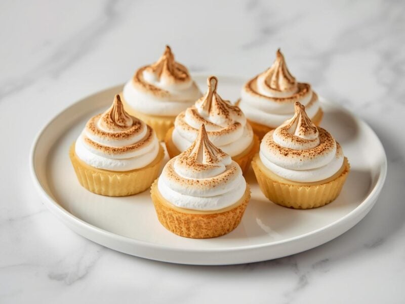 Mini lemon meringue pies with toasted meringue
