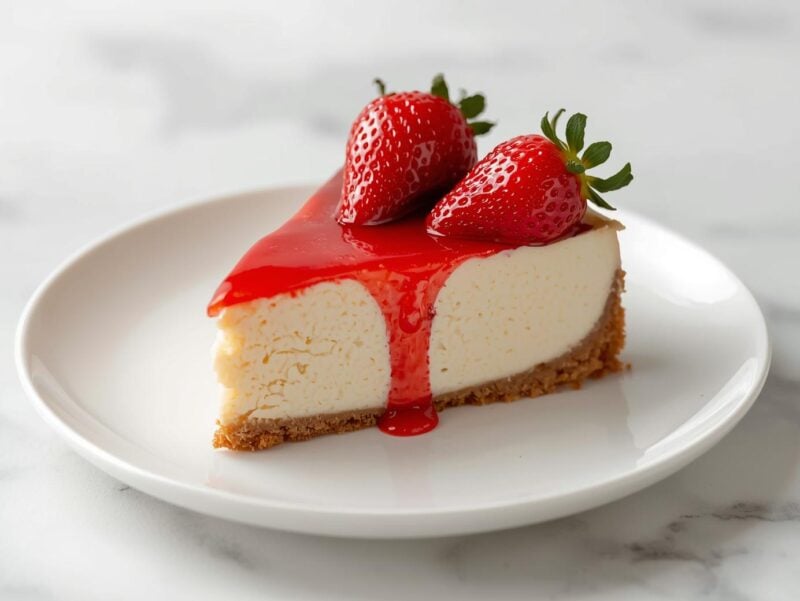 No-bake strawberry cheesecake pie with fresh strawberries