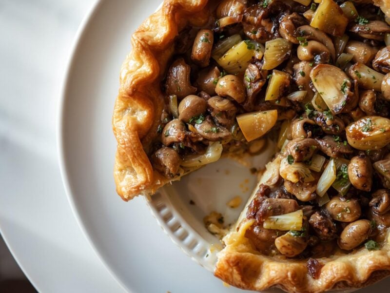 Savory mushroom and leek pie with herbs for 25 Pie Recipes for Every Occasion