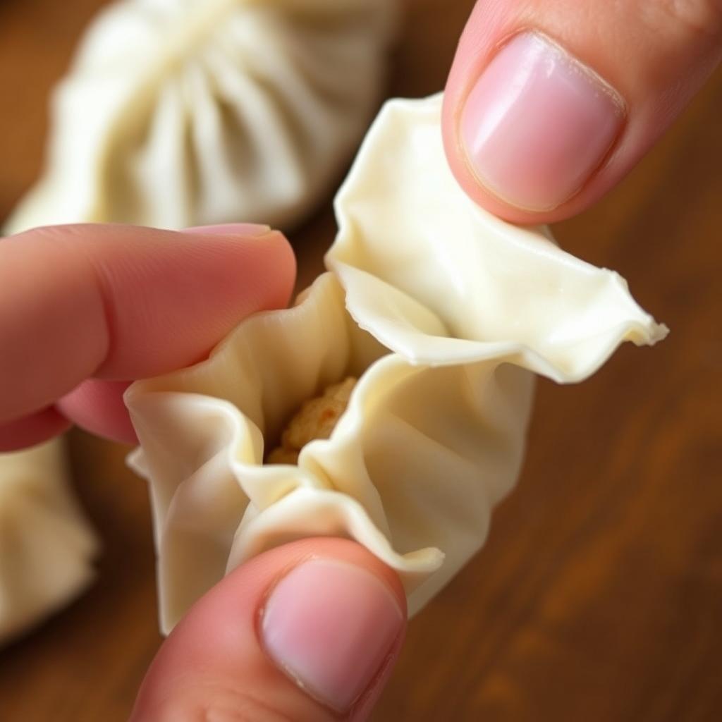 Step 3: Pleating dumplings
