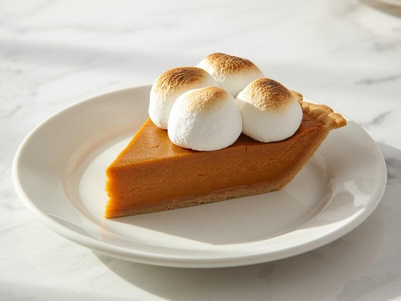 Sweet potato pie with marshmallow topping