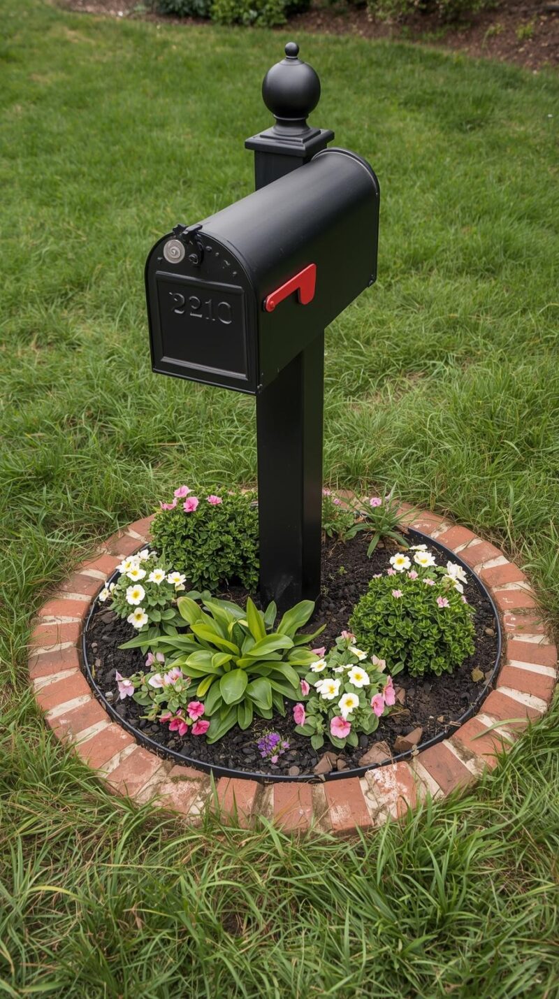 I always define the ring with brick, metal, or stone first, because a clear border makes even a tiny planting look intentional. It also helps me keep grass from creeping in, and that saves me from doing annoying cleanup every other week.