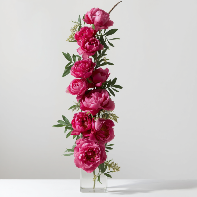 Asymmetrical Peony Arrangement (12 Peonies)