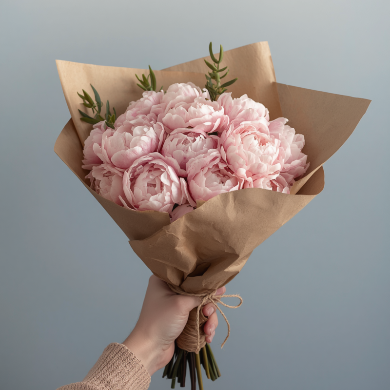 Peony Wrap Arrangement (10 Peonies)
