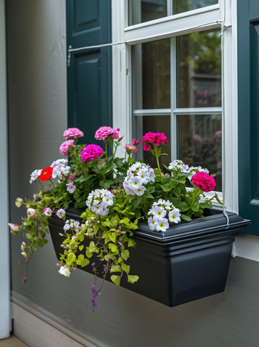 Use window boxes or railing planters - ★★★★☆ Add planters to a fence, porch, deck, or railing to bring flowers and greenery into a small backyard. Secure them properly before filling them with soil.