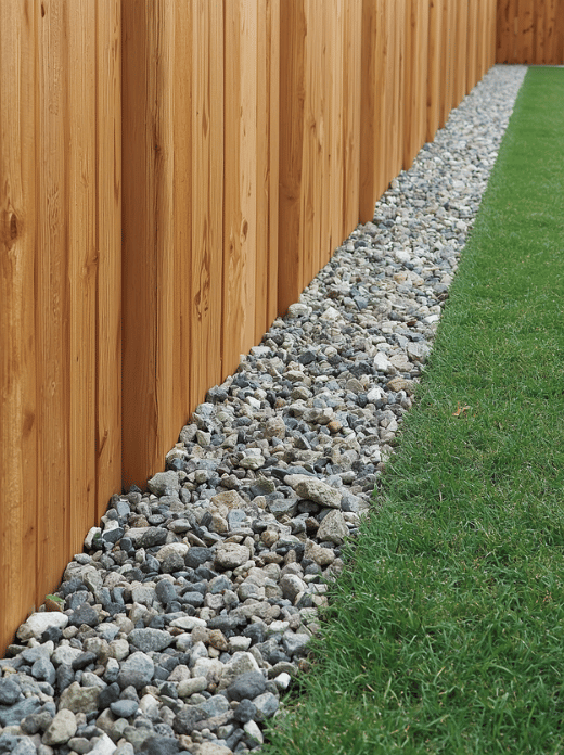 Add a Rock Border Along the Fence A narrow strip of gravel or river rock along a fence can reduce muddy areas and make the boundary easier to maintain. Add edging to keep the stones from spreading into the lawn. This is especially useful below fence lines where grass is difficult to mow. Rating: ★★★★★ - A small project with a noticeable maintenance benefit.