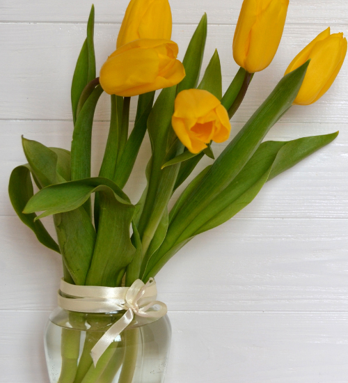 How to Arrange Tulips in a Short Vase
