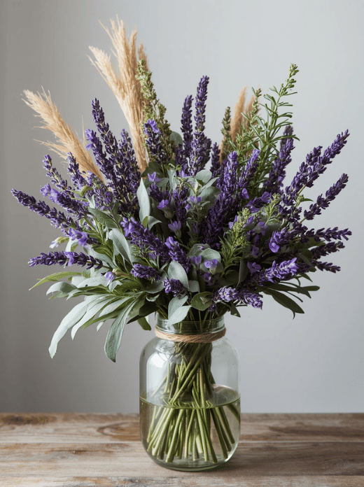 Fragrant lavender and herb bouquet